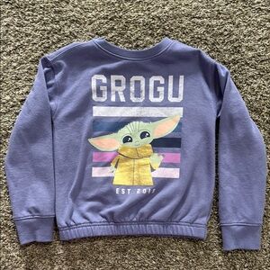 Star Wars Grogu Purple Crewneck Sweatshirt girls 6